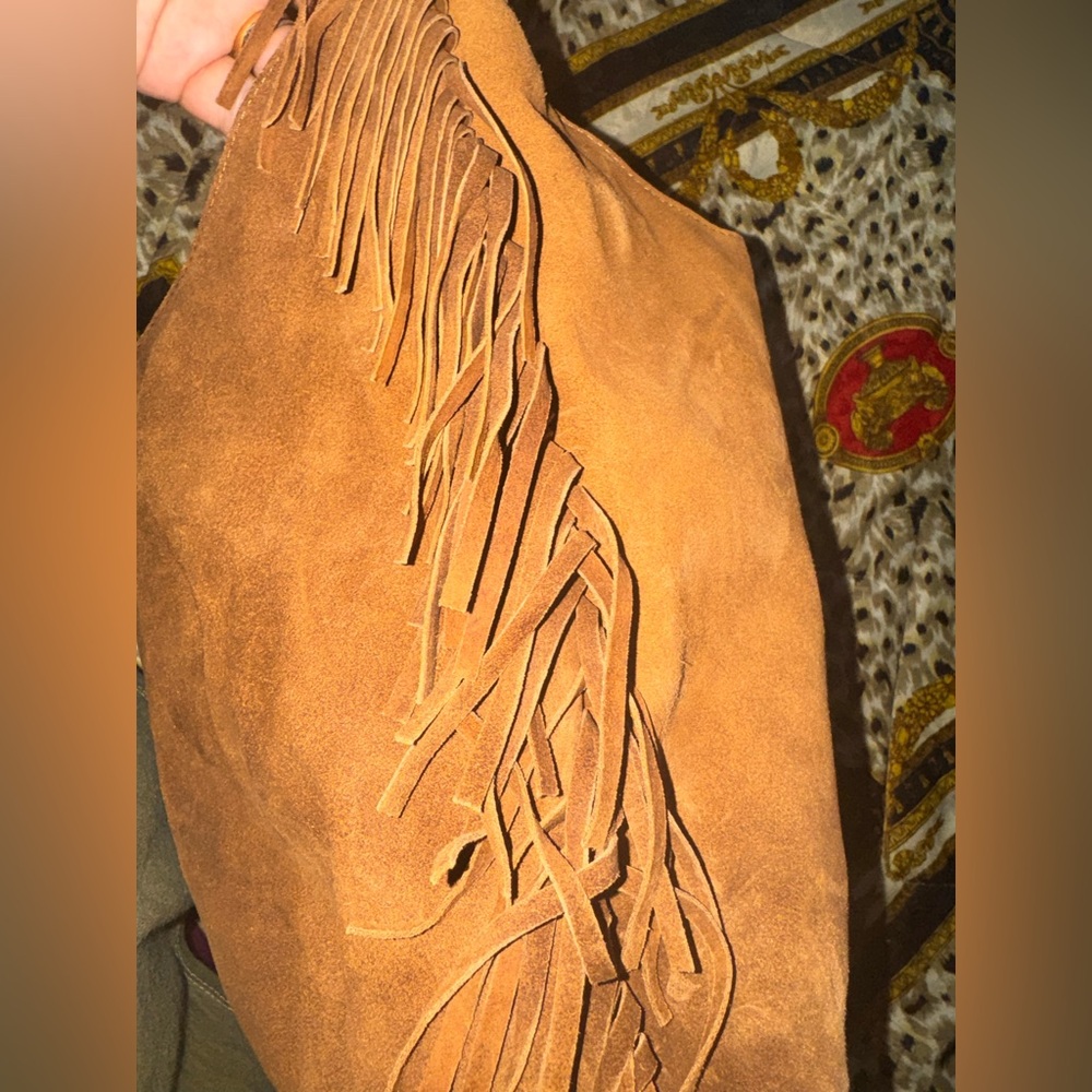 Haute hippie Brown suede shoulder bag with fringe - Picture 8 of 8